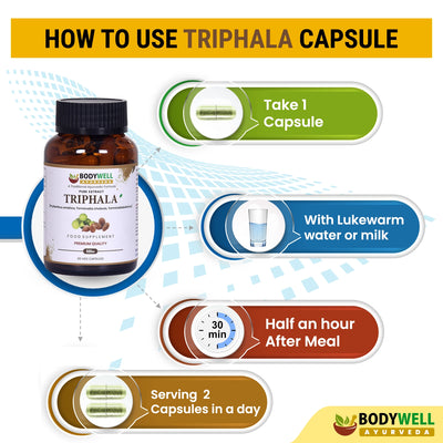 Triphala  (Emblica officinalis, Terminalia chebula, Terminalia bellirica) 600mg - 60 Vegan Capsules