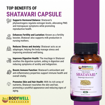Shatavari (Asparagus racemosus) 500mg - 60 Vegan Capsules