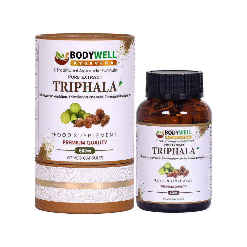 Triphala  (Emblica officinalis, Terminalia chebula, Terminalia bellirica) 600mg - 60 Vegan Capsules